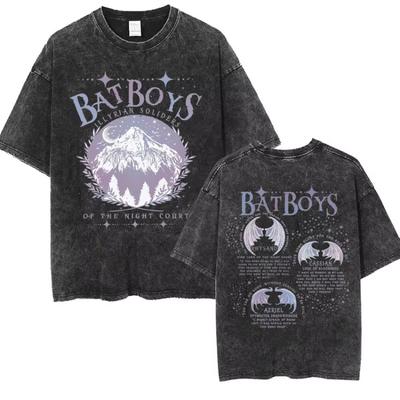 The Bat The Night Court Acotar Retro Washed T Shirt Woman's Fashion Gothic Tshirts Cool Oversized T-shirt