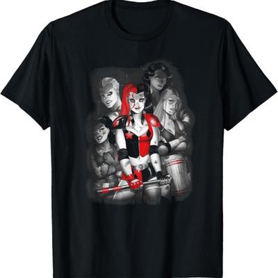 Batman Harley Quinn Bad Gals Black & White T-Shirt
