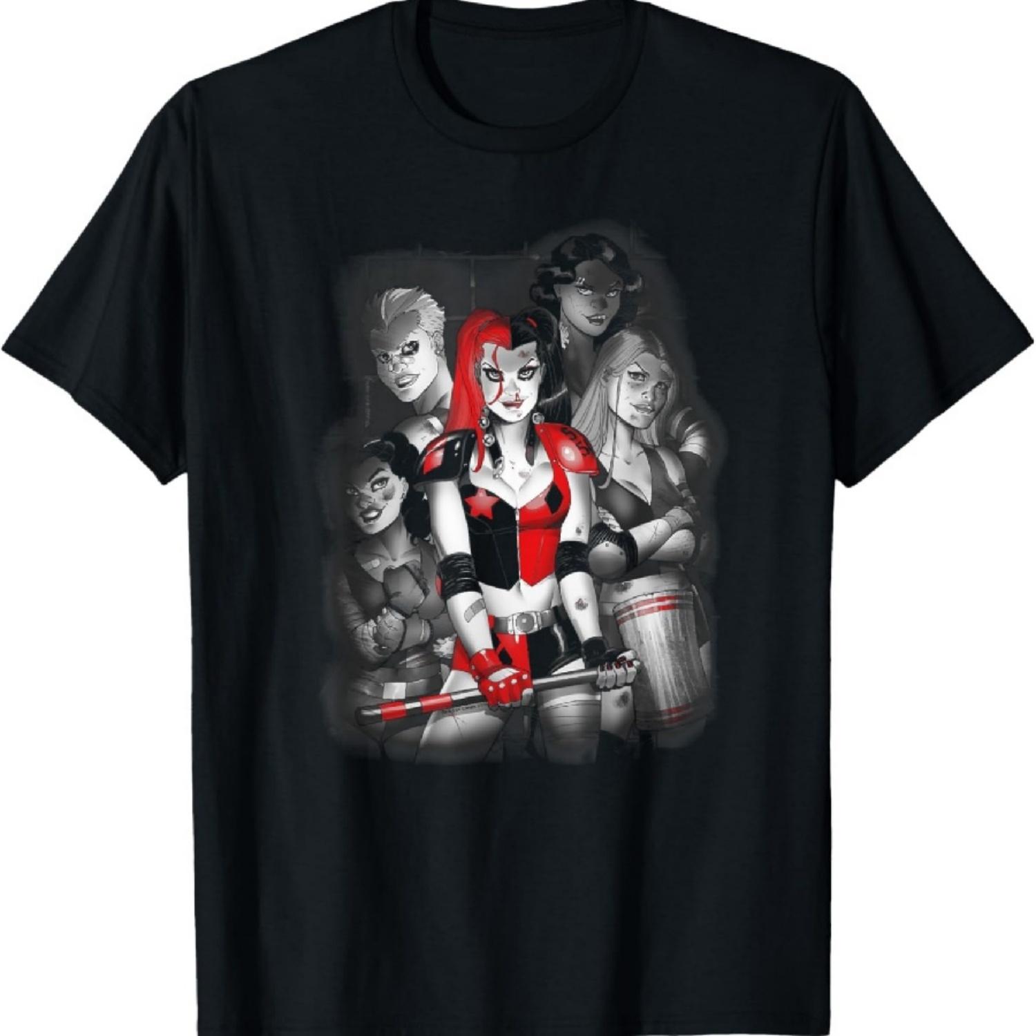 Футболка Batman Harley Quinn Bad Gals Черно-белая XXXXXL чёрный