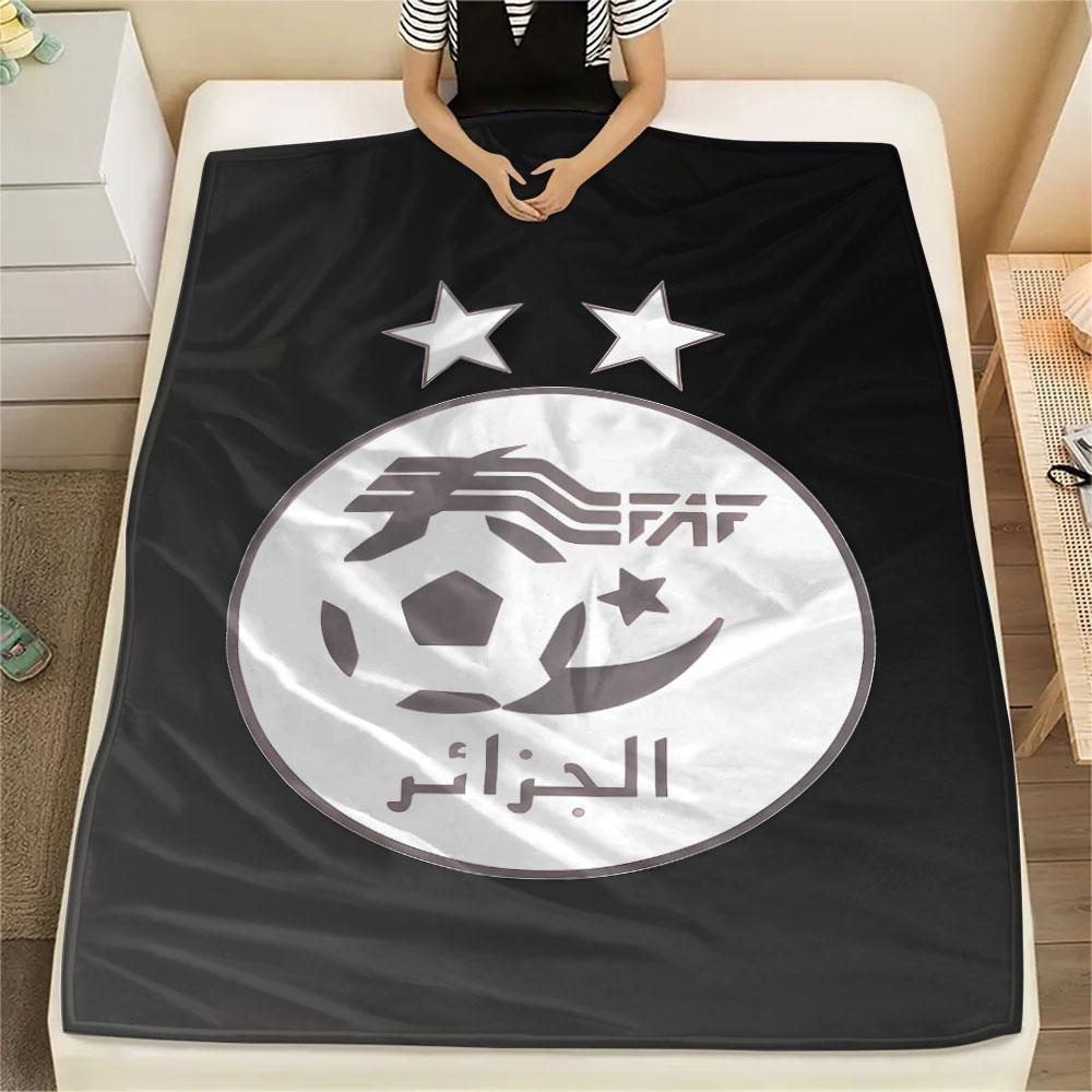 Algeria football Printed Flannel Blanket, soft throw for bedroom sofa, washable,soccer fan merchandise, great gift.