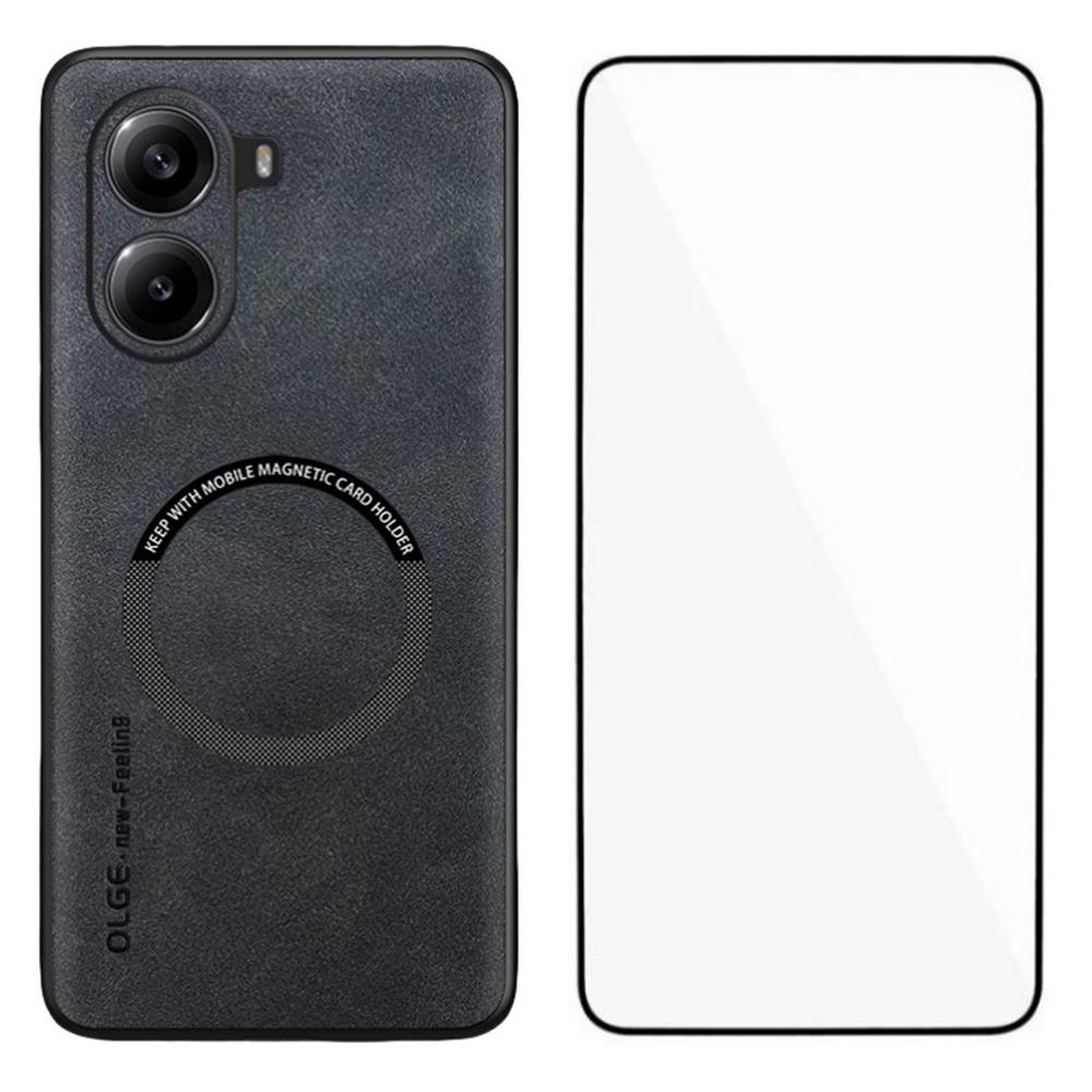 WANLONFENG YBP Series For Xiaomi Poco X7 Pro 5G Magnetic Case with Tempered Glass Film PU Leather+TPU Phone Cover Precise Cutouts