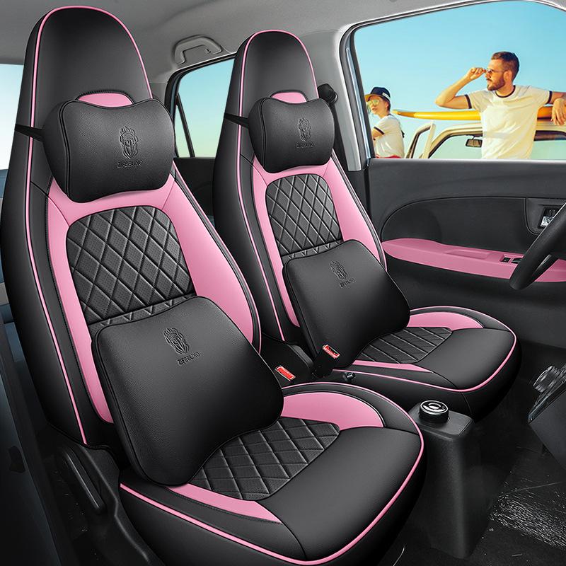 Lingbao Box Universal Cartoon Leather Seat Cover - All Seasons