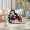 Demon Slayer Mist Breathing Art Anime Plush Pillow Cover Soft Short Plush Cushion Cover For Sofa Bedroom Home Decor Gift