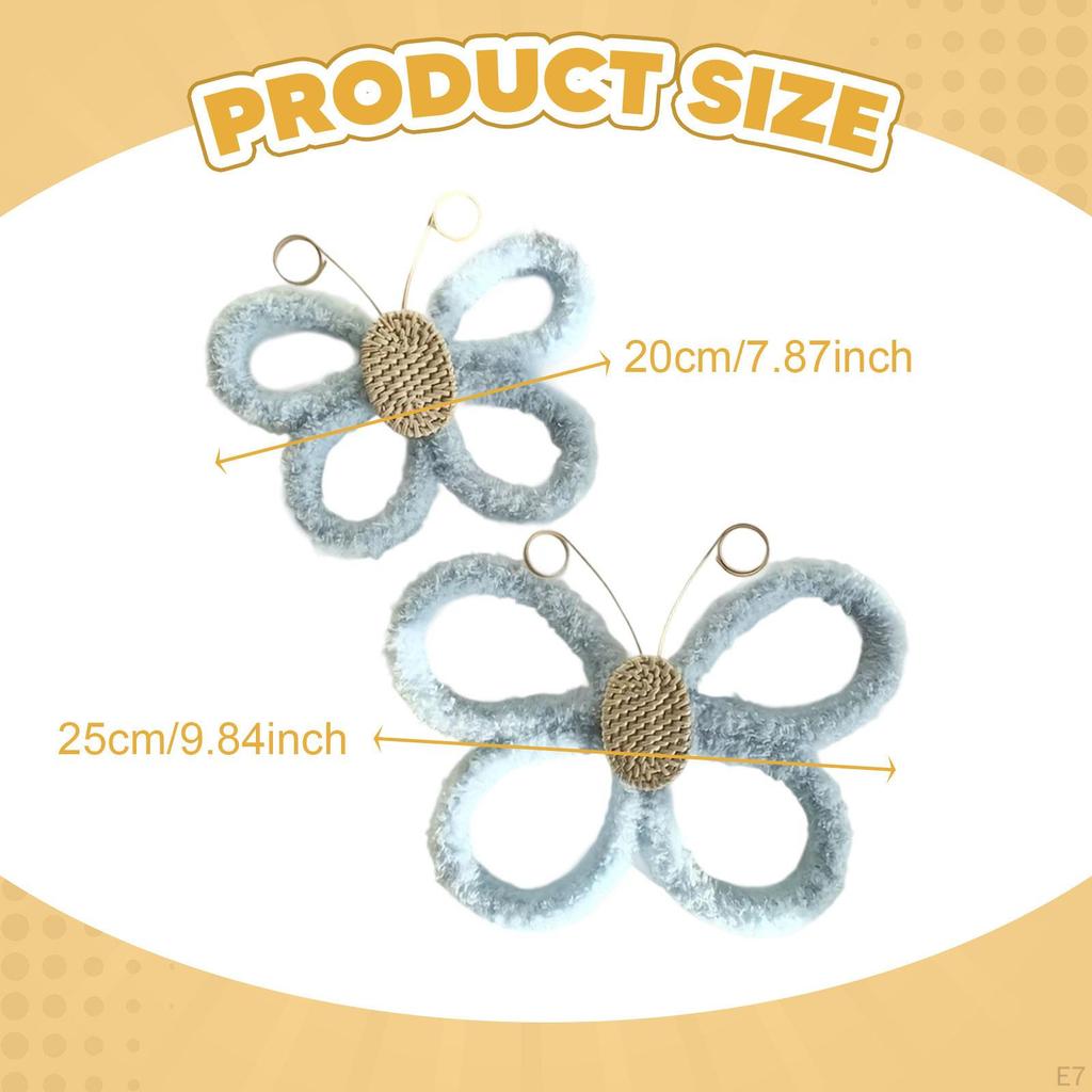 2 Pieces Butterfly Wall Art Decor Hanging Decoration Boho Bohemian Ornament Crafts for