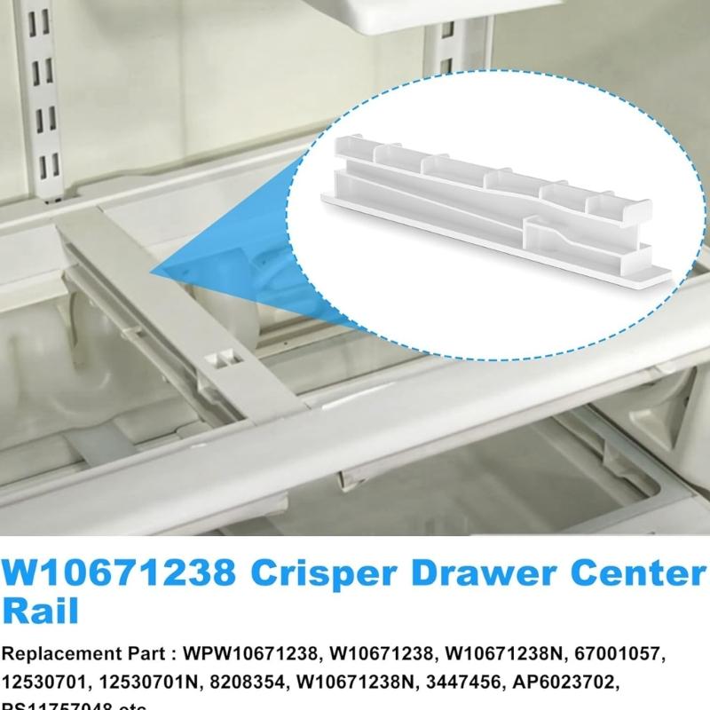 12.8 Inch Long Center Guide Rail for Fridge Drawers Supporting Smooth Sliding and Preventing Common Malfunctions