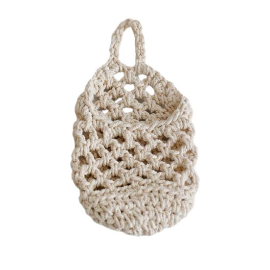 Корзина для хранения с ручкой Настенные корзины для растений Ручной плетеный хлопковый канат Горшки для фруктов Растений Small