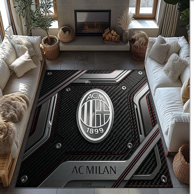 AC Mailand Bedruckter Flanell Teppich Rutschfest Weicher Polyester Boden Teppich Indoor Dekor Matte für Schlafzimmer Wohnzimmer Sofa Spielzimmer Heimdekoration