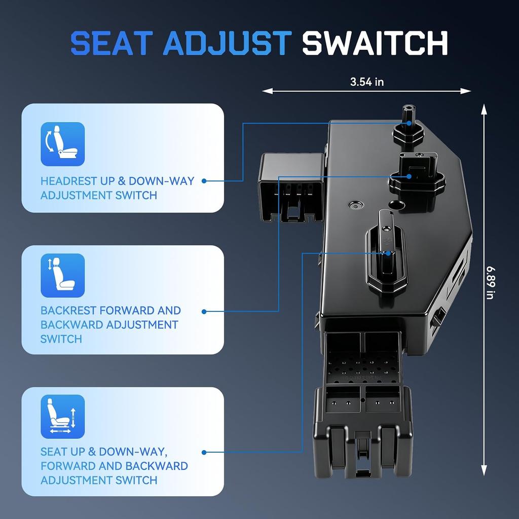 20914737 Front Passenger Side Power Seat Control Adjust Switch Fits for Chevrolet Silverado Corvette Impala Tahoe,for Cadillac ATS CTS ELR Escalade