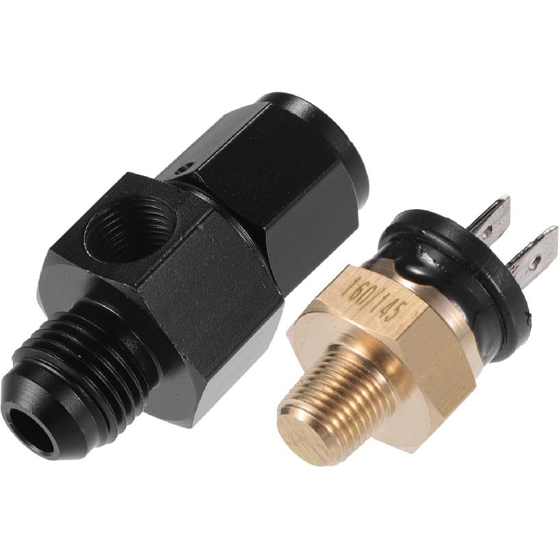 1 Set Auto Engine Temperature Cooling Fan Switch Fitting Adapter 6AN 160 F On-145 F Off Auto Replacement Parts