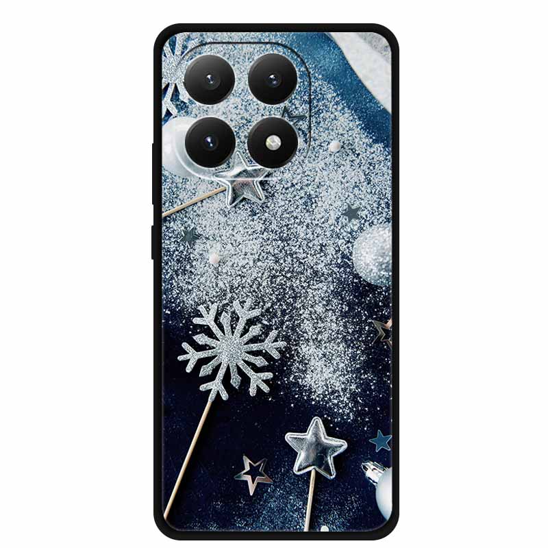 Christmas Cover For Xiaomi 15T 5G Case Black Silicone Cases TPU Santa Claus Christmas Tree Cover Cartoon Deer For Mi 15T 5G 15 T