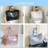 Japan Style Large Capacity Nylon Tote Bag With Bowknot Transparent Design For Daily Use