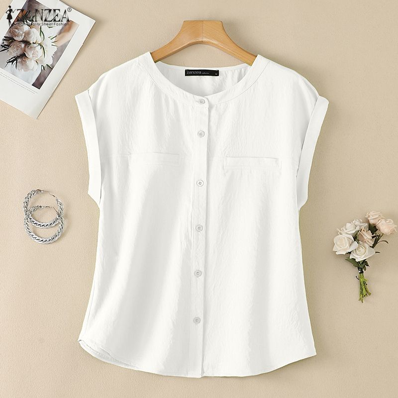 ZANZEA Women Casual Round Neck Solid Color Sleeveless Tank Tops