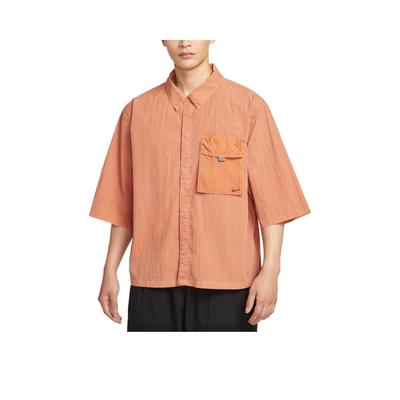 Camisa tejida holgada de manga corta con logo de marca Swoosh Tech para hombre HJ2955-815
