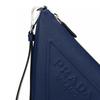 Prada Triangle Monochrome Embossed Logo Leather Triangle Clutch Small Men Clutch Blue 2NE054_2FAD_F0016