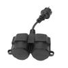 Y Splitter Power Cord 16A 2 Outlets Y Shaped Power Cable with Hinged Cover for Indoor Outdoor EU Plug