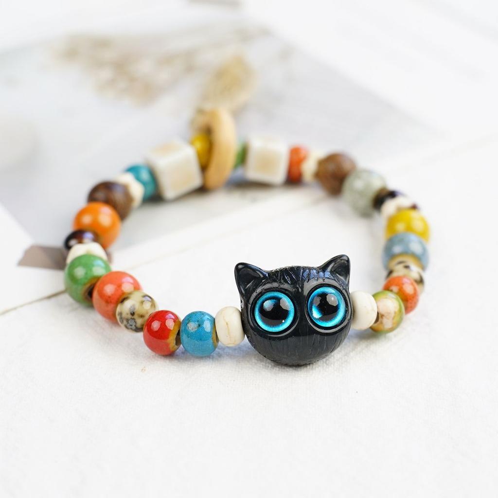 Ceramic beaded bracelet small fresh ancient style national style simple bracelet summer