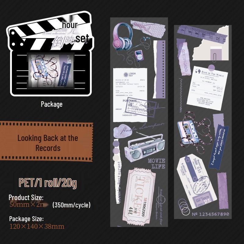Ketchup Girl Time Reflection Series: Matte PET Tape with 6 Frame-by-Frame Designs