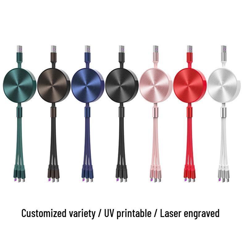 3-in-1 100W Fast Charging Cable, Compatible with Apple and Huawei, 6A Single Pull Design
