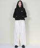 Deumakeu Wide-Fit Corduroy One-Pleat Elastic Pants White