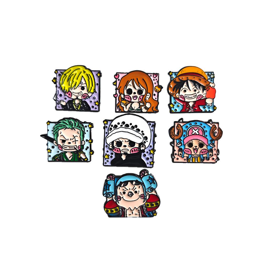 One Piece Anime Metal Brooch: Cute Zoro & Luffy Alloy Badge Pin