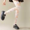 Fishnet Stockings Female Sexy Black Stockings Punk Wind Ripped Bandages Black Silk Knee Socks Irregular Stockings