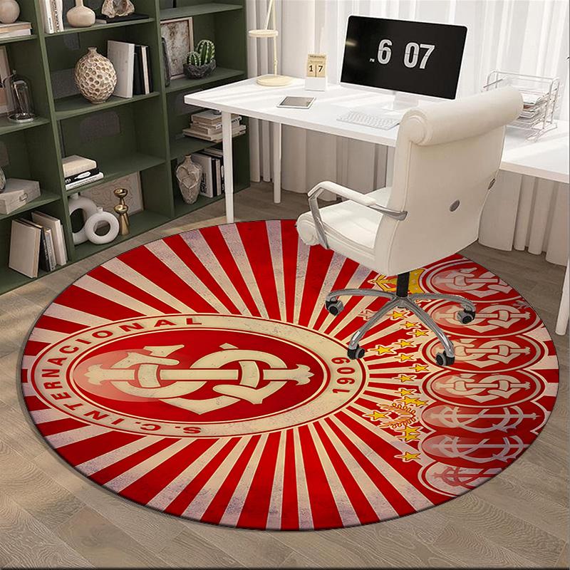 Intercontinental Football Crest Round Rug for Livingroom,Bedroom, Palyroom, Chair Rug, Area rug, Circle Carpet, Large Size Fan Christmas gift