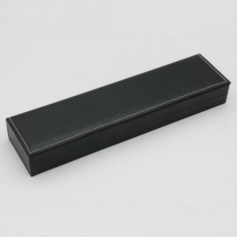Rounded Corner PU Leather Single Watch Storage Box with Threaded Flip Cover