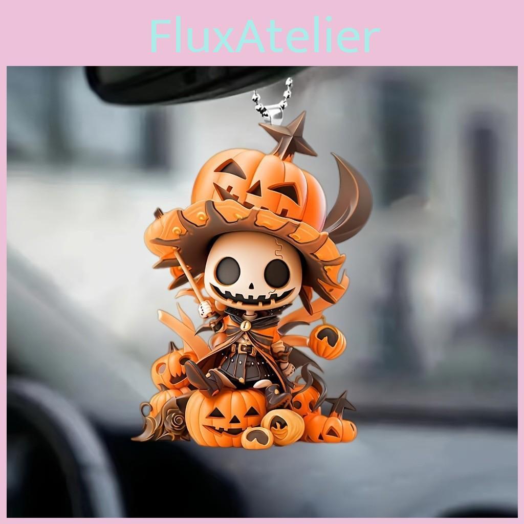 Skull Cartoon Cute Pumpkin Pattern Acrylic Pendant For Halloween Decoration