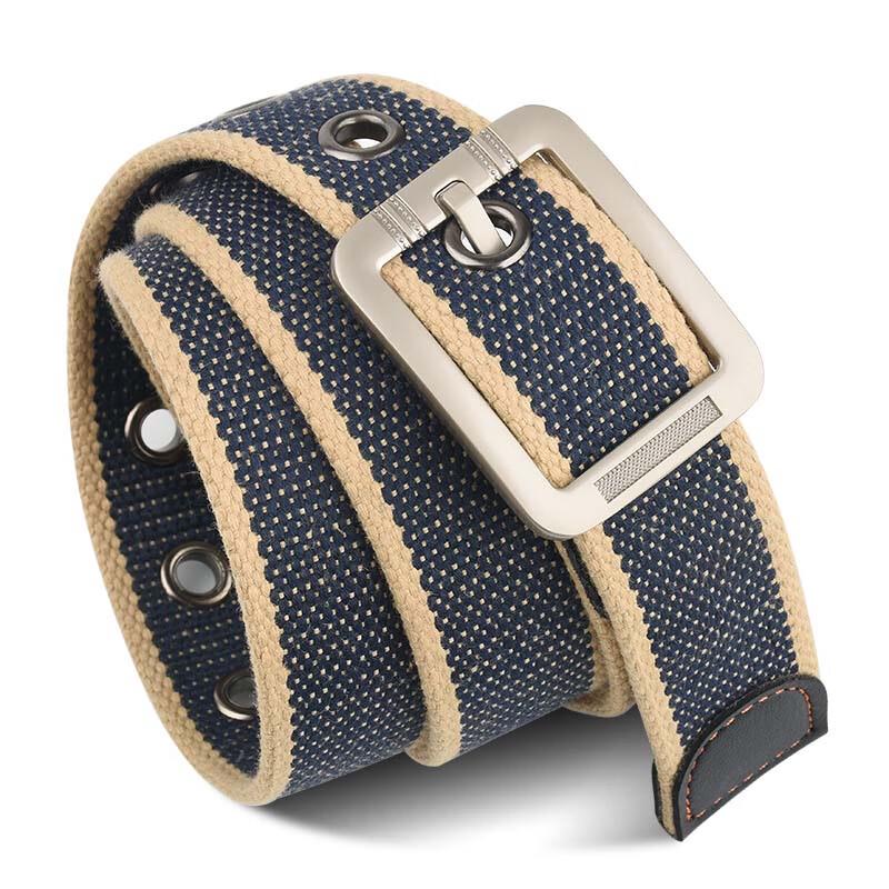 JEVI Men's Casual Woven Canvas Pin Buckle Belt