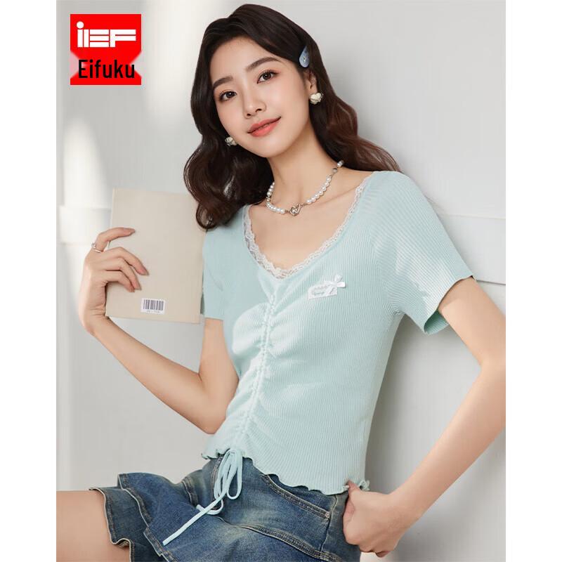IEF French Style Women s Short Knitted Top One Size