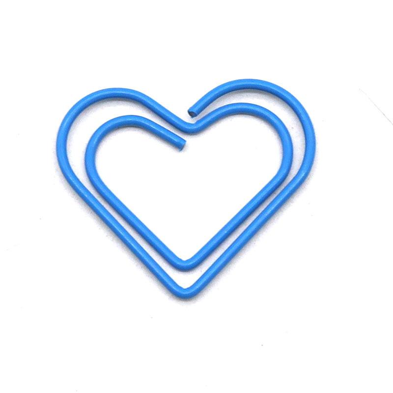 20pcs Color Love Paper Clip Metal Heart Shaped Back Needle Cute Special Shaped Office Paper Clip Binding Stationery