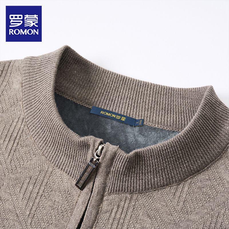 Luomeng Men's Winter Half-Zip Sweater with Wool Blend & Fleece Lining