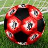 SIZE 5 Atlas Football Club (Black & Red Background) Soccer Ball Colorful All Ages Machine Stitched PVC Competition Ready Durable High-Bounce