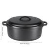 Pre-Seasoned Cas Iron Dutch Oven Pot  with Lid 4.7L Soup Cooking Pot Dual Handles Cookware for Braising