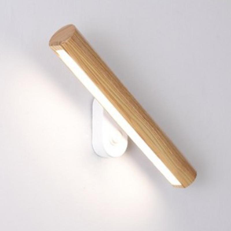 Simple Wooden LED Rotating Adjustable Wall Lamp with Switch for Indoor Lighting Home Decoration Living Room Bedside Wall Lamp