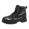 Black Graffiti Men's Motorcycle Boot High Top Platform Man Boots Trendy Streetwear Leather Ankle Boots for Men Botas De Cuero