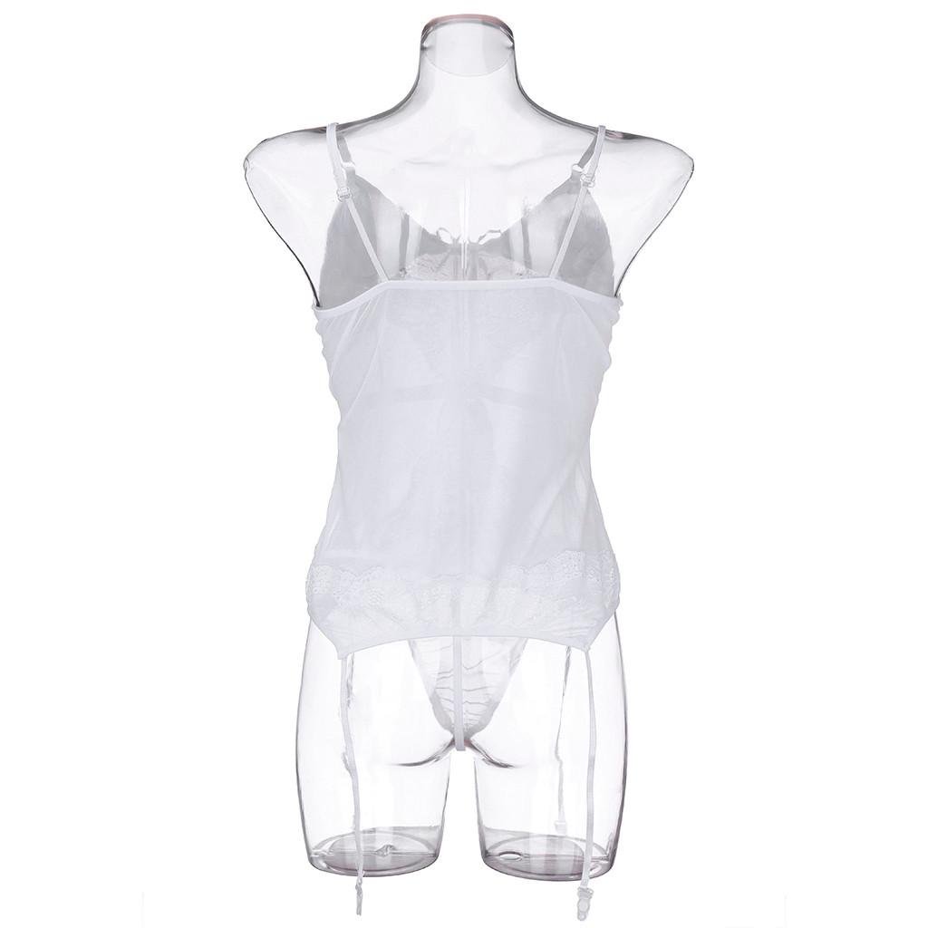 Fashion Women Bustier Corset Sexy Girdle Waist Cincher Bodydoll White Lingerie