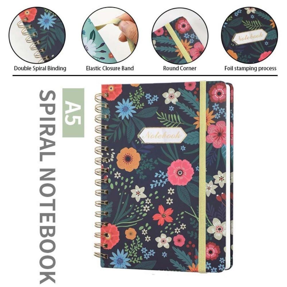 5.7 X 8.5inch Spiral Notebook A5 Artfan Notebook Journal  Office School Supplies