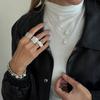 Fashionable Shiny Rhinestone Acrylic Love Heart Pendant Necklace for Women Personalized Simple Sweet and Cool Girl Necklace