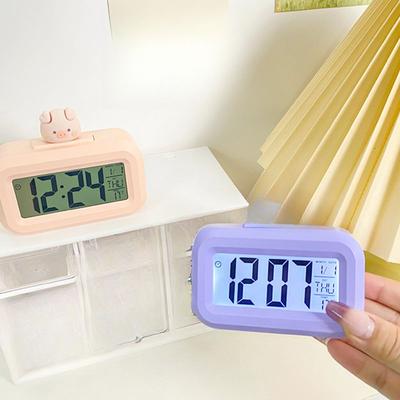 Reloj Despertador Digital de Dibujos Animados Mini Reloj Despertador Electrónico para Niños Regalos Escolares Dormitorio Lindo de Cabecera LED Reloj Despertador Digital