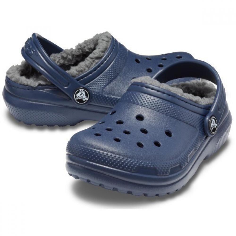 Crocs 203506 459 Classic Lined Clogs Kids Navy/Charcoal/C6