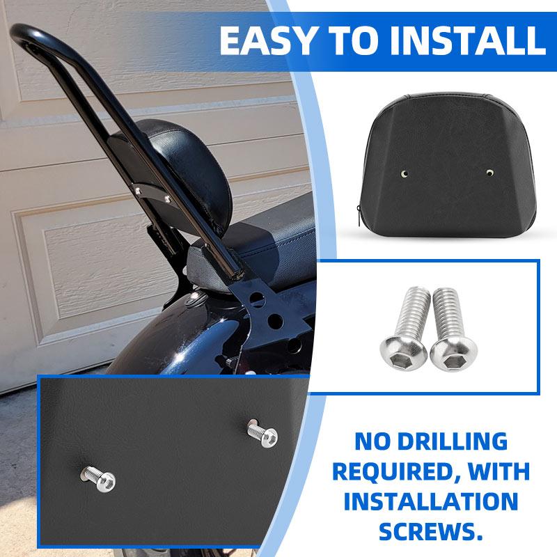 Motorcycle Detachable Passenger Backrest Sissy Bar Rear Leather Back Rest Cushion Pad For Harley Sportster 883 1200 48 2004-up