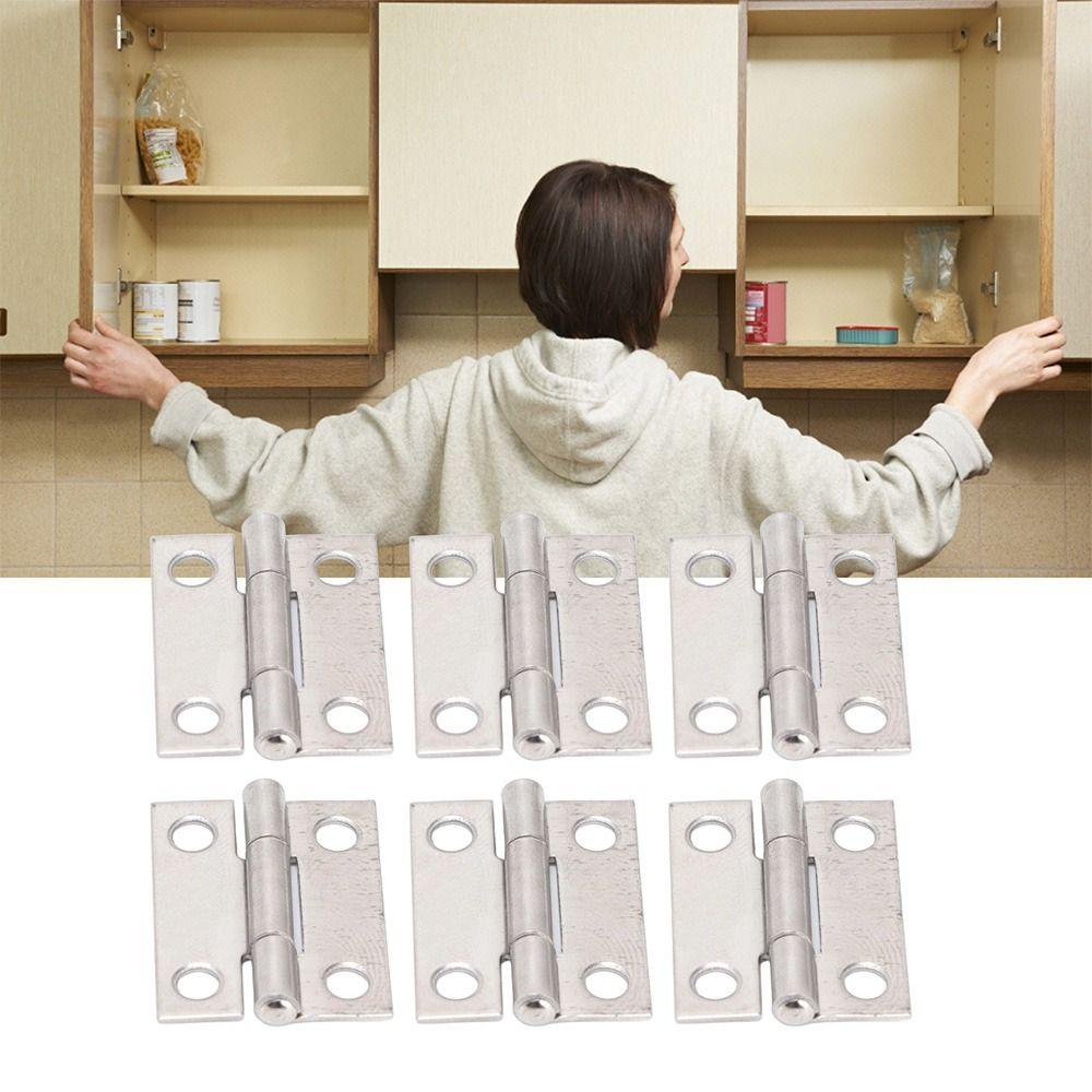 10pcs Silver Cabinet Door Hinges Stainless Steel Foldable Hinges Small Small Hinges Household Use