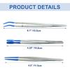3 Pack Curved Tweezers, Silicone Rubber Bent Tip PVC Coated Soft Tip Tweezers, Non Marring Stainless Steel Tools for Jewelry Crafts/Electronics