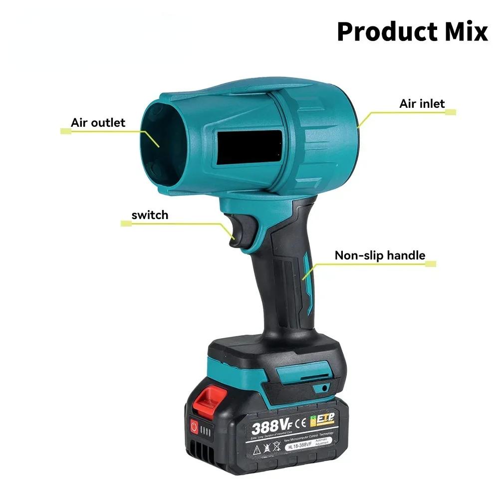 1000W Electric Turbo Jet Fan Blowers Cordless Portable Violent Hair Dryer High Power Dust Snow Leaf Cleaning Power Tool