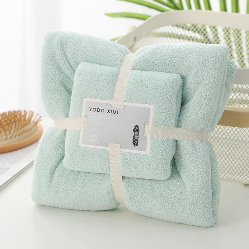 Einfaches Korallenfleece-Handtuch mit Besatz, Erwachsenen-Kinder-Badetuch, Strandtuch, Kosmetiktuch, weich und saugfähig
