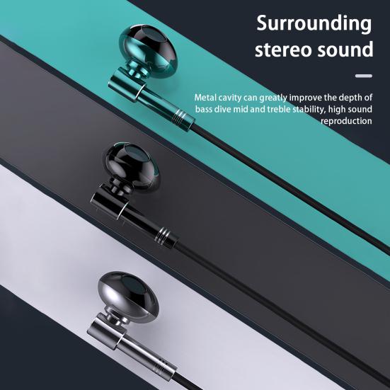 Kabelgebundene Ohrhörer Stereo zu Musik Hohe Surround-Klarheit beim Hören Anrufe 3dB Anrufe Gebogen