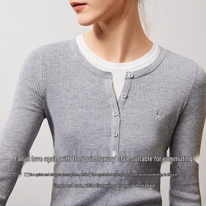 Navigare Women's Faux Two-Piece Knit Slim Fit Top