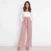 Women's High Waist Bow Wide Leg Pants - Summer Casual Workwear Fashion