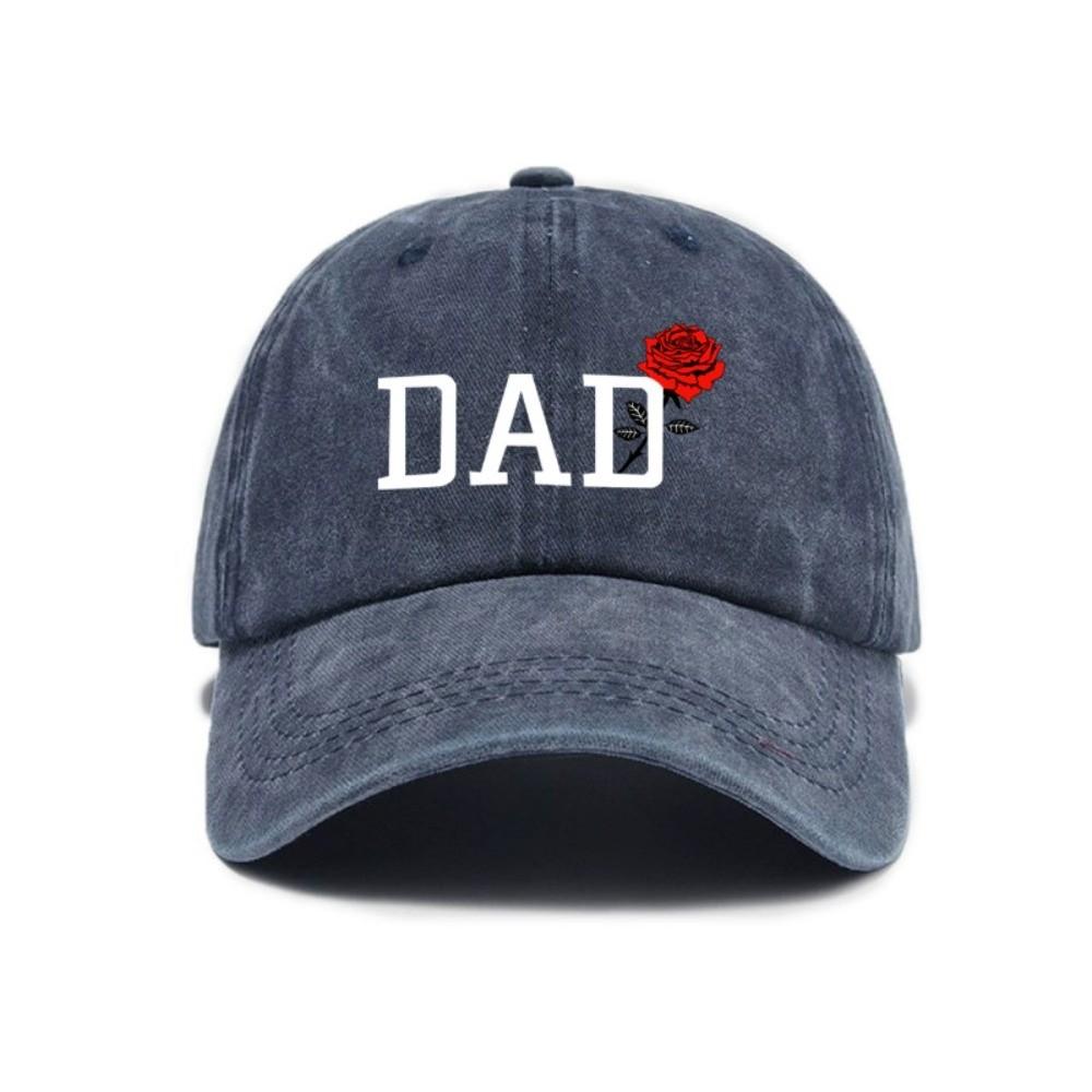2pcs/set Classic Mom Dad Rose Printed Cap Washed Cotton Couple Cap Baseball Hats For Man Women